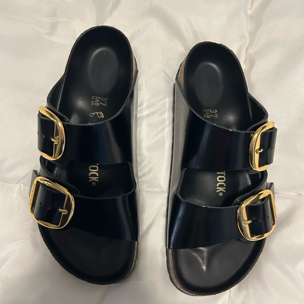 Birkenstock Arizona Big Buckle Slide Sandal - Women's Gold Buckles